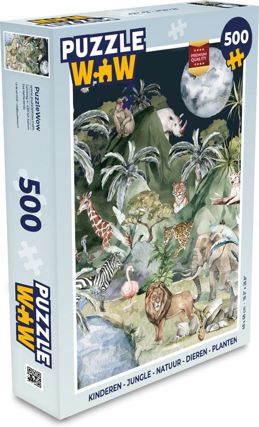 MuchoWow Puzzel Kinderen - Jungle - Natuur - Dieren - Planten - Legpuzzel - Puzzel 500 stukjes - Sinterklaas cadeautjes - Sinterklaas voor grote kinderen