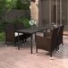 Prolenta Maison Exclusive 5-delige tuinset met kussens, polyrotan, glazen tafelblad