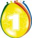 Folat Verjaardag leeftijd ballonnen 1 jaar - 8x - multi - 30 cm