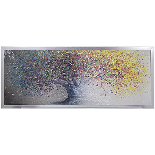 DRW Rechthoekige afbeelding met houten boom met druppels - 150 x 60 cm