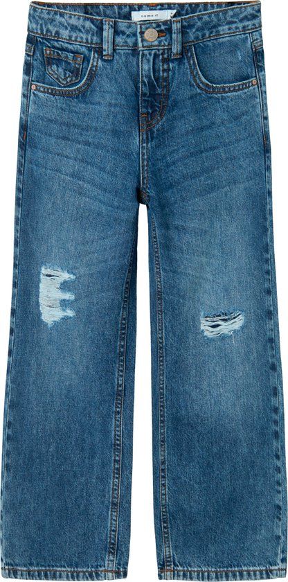 NAME IT NKFROSE HW WIDE JEANS DESTR 1411-BE NOOS - Meisjes - Jeans
