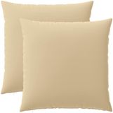 vidaXL Kussensloop 2 stuks Heerlen beige 80 x 80 cm polyester