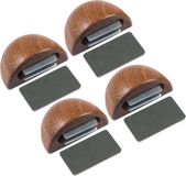 AMIG Deurstop/deurmagneet - 4x - D48mm - zelfklevend - mahonie - kunststof