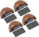 AMIG Deurstop/deurmagneet - 4x - D48mm - zelfklevend - mahonie - kunststof