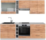 Vicco Fame-Line Complete keukeneenheid – 235 cm, WB Marmer Eik goud/wit