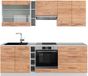 Vicco Fame-Line Complete keukeneenheid – 235 cm, WB Marmer Eik goud/wit