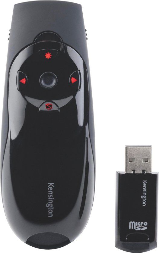Kensington Draadloze Presenter Expert - Klikker voor Presentaties - Pointer Rode Laser - Zwart