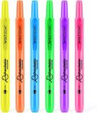 WRITECH Surligneurs rétractables couleurs assorties (6 pièces néon + pastel)