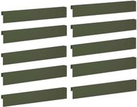 vidaXL Bordure de jardin - 10 pièces - 100 x 6 x 15 cm - Acier - Vert olive