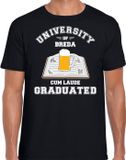 Bellatio Decorations Carnaval t-shirt zwart university of Breda voor heren - Bredase geslaagd / afstudeer cadeau verkleed shirt XXL