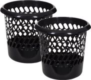 Whitefurze Papierbakken/prullenbakken - 2x stuks - 25 liter - zwart