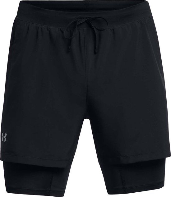 Under Armour UA LAUNCH 5'' 2-IN-1 SHORTS-BLK Heren Sportbroek - Zwart - Reflecterend - S