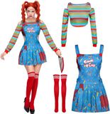 Spooktacular Creations JOYIN Vrouwen Moordenaar Pop Jurk Kostuum - Maat M