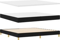 vidaXL Boxspring bed met hoofdeinde Zwart 200 x 200 cm Stof