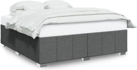 vidaXL Bedframe zonder matras, stof, donkergrijs, 180 x 200 cm