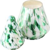 Boltze Home Kaars in de vorm van een dennenboom Dotti, van glas, H. 17,5 cm, kleur: groen