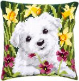 Vervaco Kruissteekkussen kit Westie in narcissen