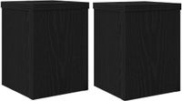 vidaXL Plantenstandaard 2 stuks Zwart eiken 15 x 15 x 20 cm Bewerkt hout