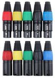 Pronomic XFXMPLUG Color XLR Stekker female/male - 2x 5er Pack, 2x 5 stuks