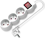 Value 3-voudige stekkerdoos UTE, met aan/uit schakelaar, wit, 3 m