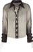 Devil Fashion Men's Steampunk Retro Drawstring Shirt Longsleeve - beige/bruin - L