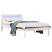 vidaXL - Bedframe - met - hoofdeinde - Wit - 75 - x - 190 - cm - Massief - grenenhout