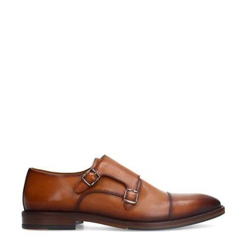 Manfield leren gespschoenen cognac