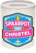 Bellatio Decorations Kinder spaarpot met naam - Christel - keramiek - met dop - wit