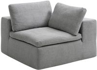 Vente-unique CORTOLINE hoekfauteuil met gecomprimeerde rechterhoek in grijze stof