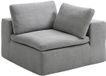 Vente-unique CORTOLINE fauteuil d'angle avec coin comprimé droit en tissu gris
