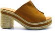 Vamos Liora cognac teenslipper dames suède plateau hak 39