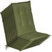 Beautissu Loft HL, 120x50x6 cm, olijfgroen, set van 8, tuinstoelhoezen, voor buiten gebruik