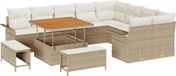 vidaXL Banc de jardin - Set - 12 pièces - 11 places - Beige - Crème