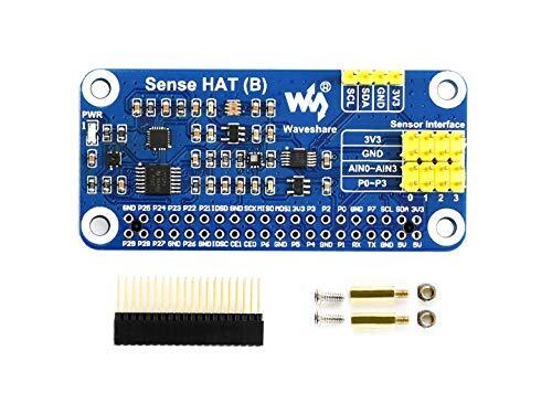 Waveshare Sense HAT (B) for Raspberry Pi Onboard Multi Powerful Sensors such as Gyroscope Accelerometer Magnetometer Barometer Temperature Humidity Sensor Communicated via I2C Interface