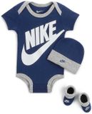 Nike Kids Futura Logo Box Set Blauw 0-6 Maanden Unisex Katoen
