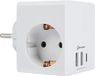 Electraline 55085 stekkerdoos/adapter Cube 3 Schuko-aansluitingen + 3 USB 3.4A 17W (2 USB A + 1 USB C) voor het gelijktijdig opladen van elk elektronisch apparaat (smartphone of tablet),Wit
