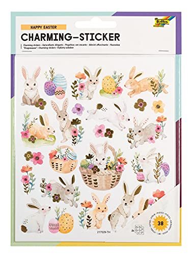 Folia 18213 - Charming Sticker, Spring II, 38 stickers, in verschillende motieven, eenvoudig van de folie af te trekken