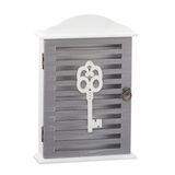Cepewa Boîte à clés en bois - Gris/blanc - 20 x 6 x 28 cm - pour 6 clés