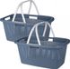 solutions de rangement Panier à linge avec poignée - 2x pièces - 38 litres - 60 cm - bleu/blanc