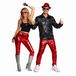 Partychimp Rode Legging Broek Disco Broek Heren Dames Carnaval Foute Party Glanzende Legging Jaren 80 & 90 Kostuum - Polyester - Rood - Unisex - Maat S/M