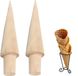Allecto Plus - Cônes en bois pour glaces et gaufres maison - Lot de 2 cônes - Pour moules à glace - Marron - Accessoires pour la fabrication de glaces