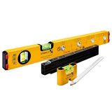 STABILA ELECTRIC KIT - Type 70 Electric Waterpasset voor elektricien, 43 cm met markeringsgaten, mini-waterpas Pocket Electric /7 cm, duimstok type 707 P / 2 m (PEFC gecertificeerd), potlood type ZB
