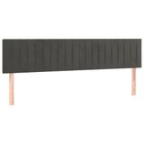 VidaXL Hoofdeind & Voeteind Donkergrijs Polyester Fluweel Hout 200 x 5 x 78 mm