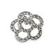 Mopec Broche met strass-bloemen, 12 stuks, metaal, zilverkleurig, 0,5 x 3 x 3 cm