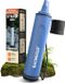 BACHGOLD waterfilter rietje outdoor survival – ultralichte prepper uitrusting, tot 500L schoon drinkwater, incl. slang, duurzaam, blauw
