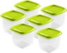 Hega Hogar Boîtes de conservation - set de 6 pièces - 0,7 litre - transparent/vert citron