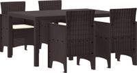 vidaXL Tuinset, 5-delig, bruin, rotan