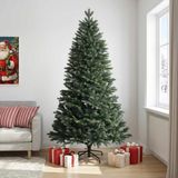 vidaXL Kunstmatige Hinged Kerstboom 210 cm PVC en Metaal Groen