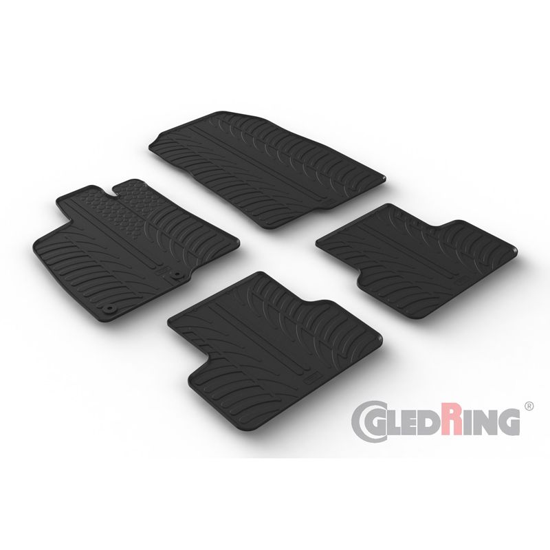 Rubbermatten Peugeot 3008 III Hybrid 2024- (T profiel 4-delig + montageclips)