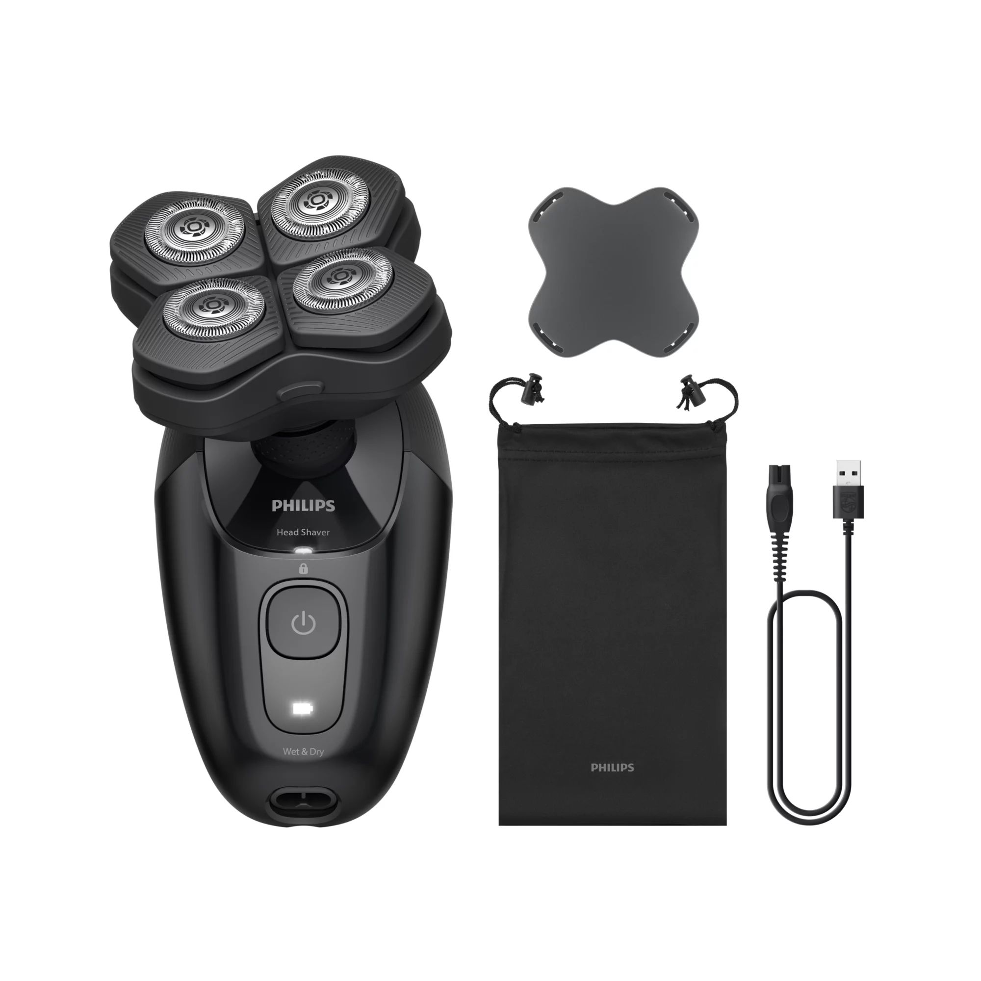 Philips Series 5000 Head Shaver Pro HS5980/15 - Wet & Dry, Cordless, Black